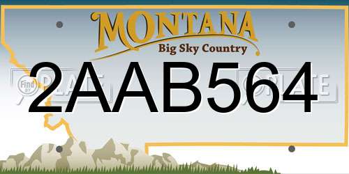 2AAB564 Montana License Plate