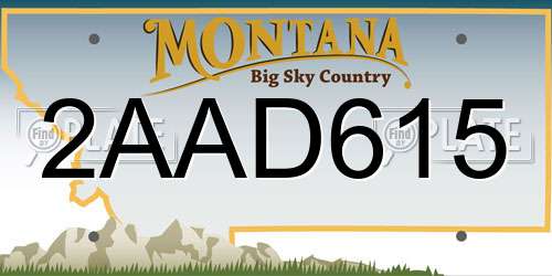 2AAD615 Montana License Plate