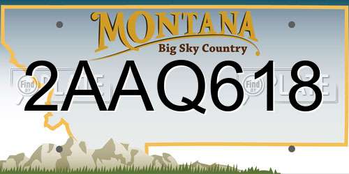 2AAQ618 Montana License Plate