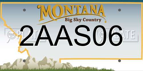 2AAS06 Montana License Plate