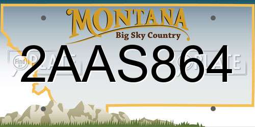 2AAS864 Montana License Plate
