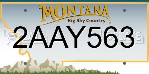 2AAY563 Montana License Plate