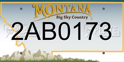 2AB0173 Montana License Plate
