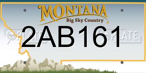 2AB161 Montana License Plate