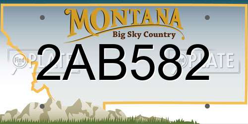 2AB582 Montana License Plate