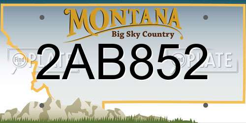 2AB852 Montana License Plate