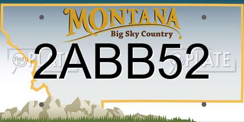 2ABB52 Montana License Plate