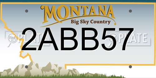 2ABB57 Montana License Plate