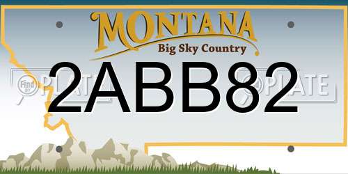 2ABB82 Montana License Plate