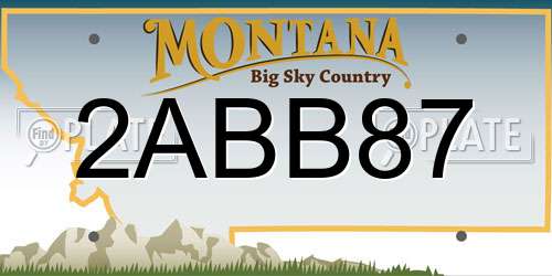 2ABB87 Montana License Plate