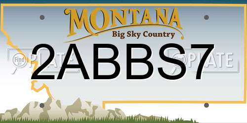 2ABBS7 Montana License Plate
