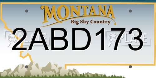 2ABD173 Montana License Plate