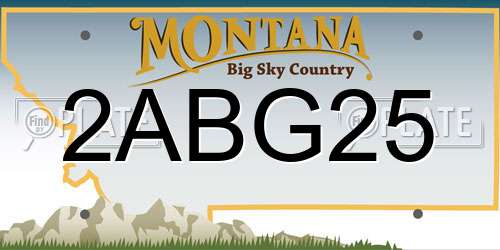 2ABG25 Montana License Plate