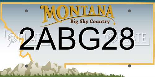 2ABG28 Montana License Plate