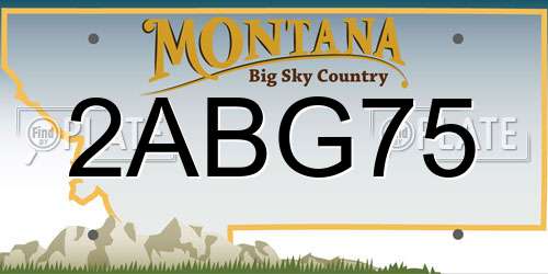 2ABG75 Montana License Plate