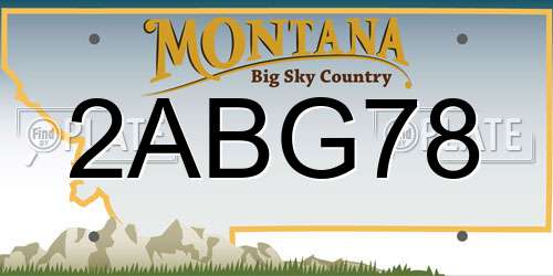 2ABG78 Montana License Plate