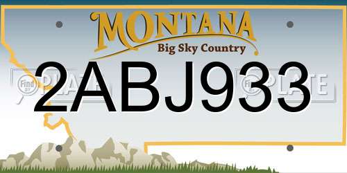 2ABJ933 Montana License Plate