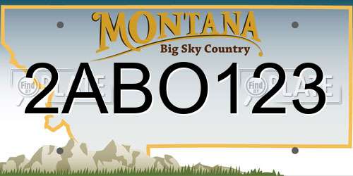 2ABO123 Montana License Plate