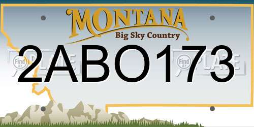 2ABO173 Montana License Plate