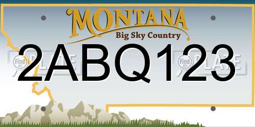 2ABQ123 Montana License Plate