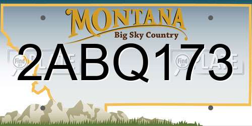 2ABQ173 Montana License Plate