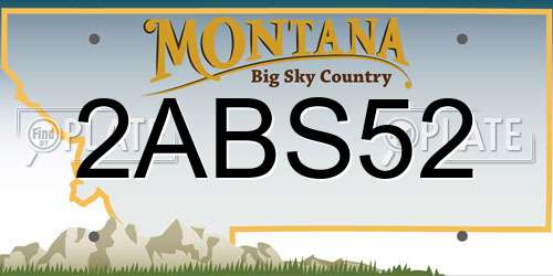 2ABS52 Montana License Plate