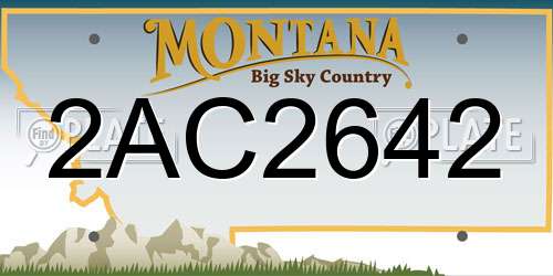 2AC2642 Montana License Plate