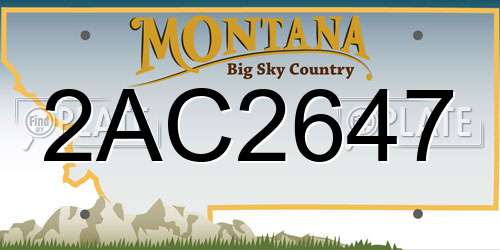 2AC2647 Montana License Plate