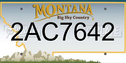 2AC7642 Montana License Plate
