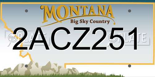 2ACZ251 Montana License Plate
