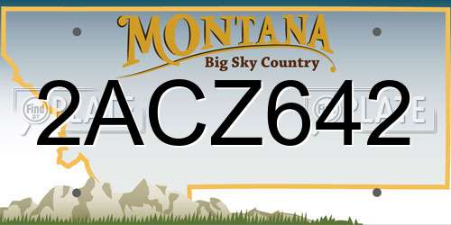 2ACZ642 Montana License Plate