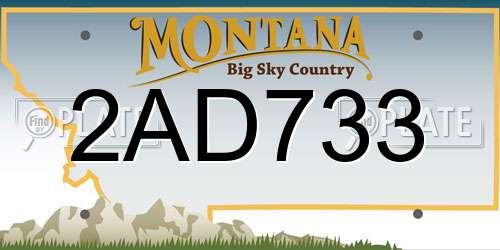 2AD733 Montana License Plate