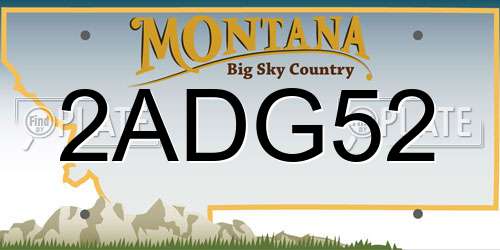2ADG52 Montana License Plate