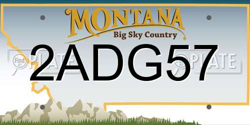 2ADG57 Montana License Plate