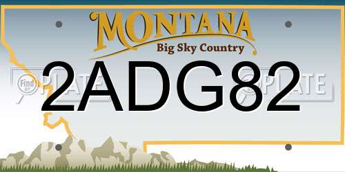 2ADG82 Montana License Plate