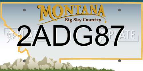 2ADG87 Montana License Plate