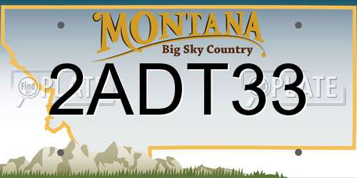 2ADT33 Montana License Plate