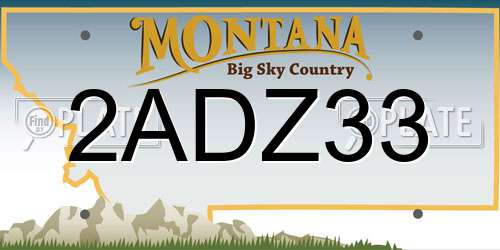 2ADZ33 Montana License Plate