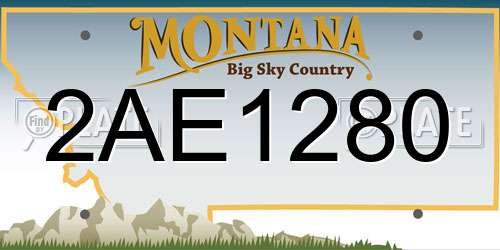 2AE1280 Montana License Plate