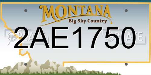 2AE1750 Montana License Plate