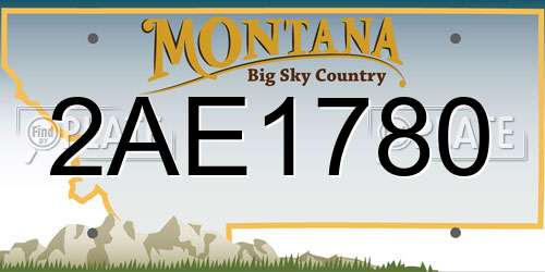 2AE1780 Montana License Plate