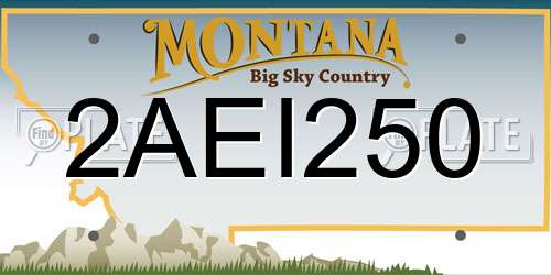 2AEI250 Montana License Plate