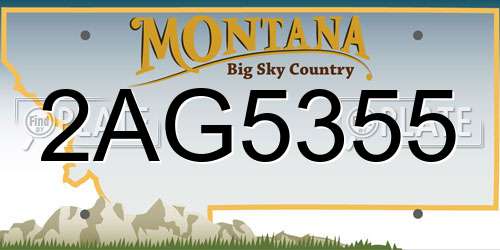 2AG5355 Montana License Plate