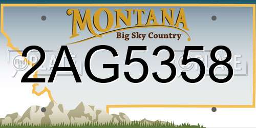 2AG5358 Montana License Plate