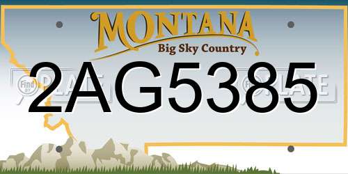 2AG5385 Montana License Plate