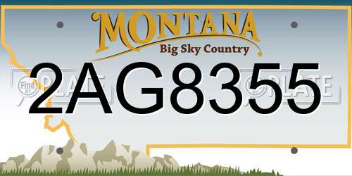 2AG8355 Montana License Plate