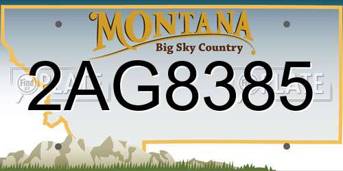 2AG8385 Montana License Plate