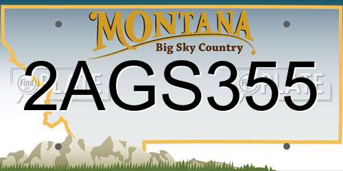 2AGS355 Montana License Plate