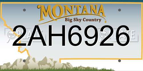 2AH6926 Montana License Plate