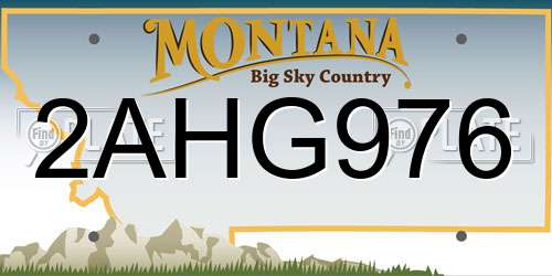 2AHG976 Montana License Plate